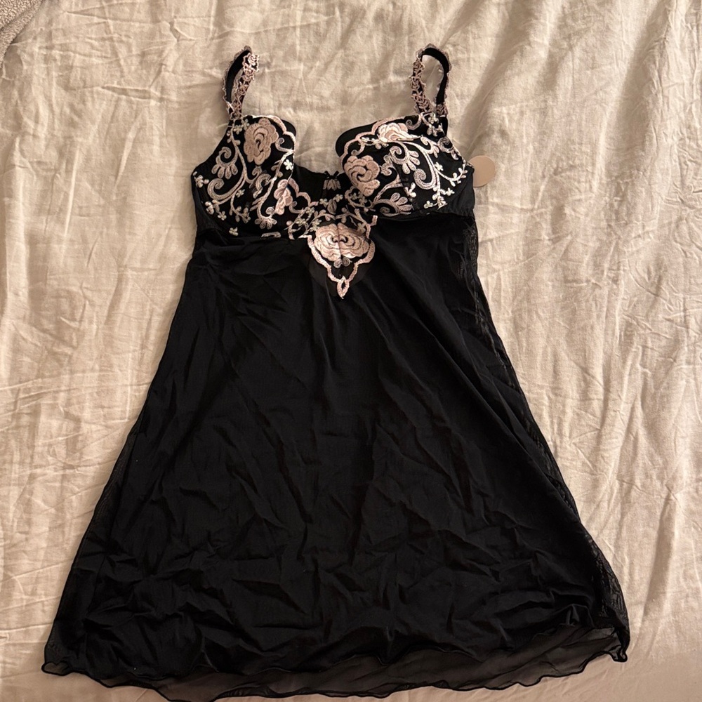 Gilligan & O'Malley Black and Pink Babydoll